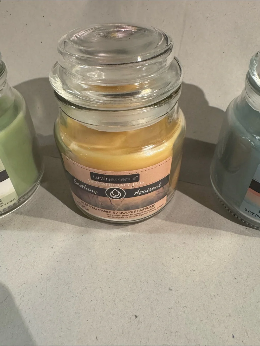New Mixed lot 3 Scented Luminessence Mini Apothecary Jar Candles, 3 oz. each